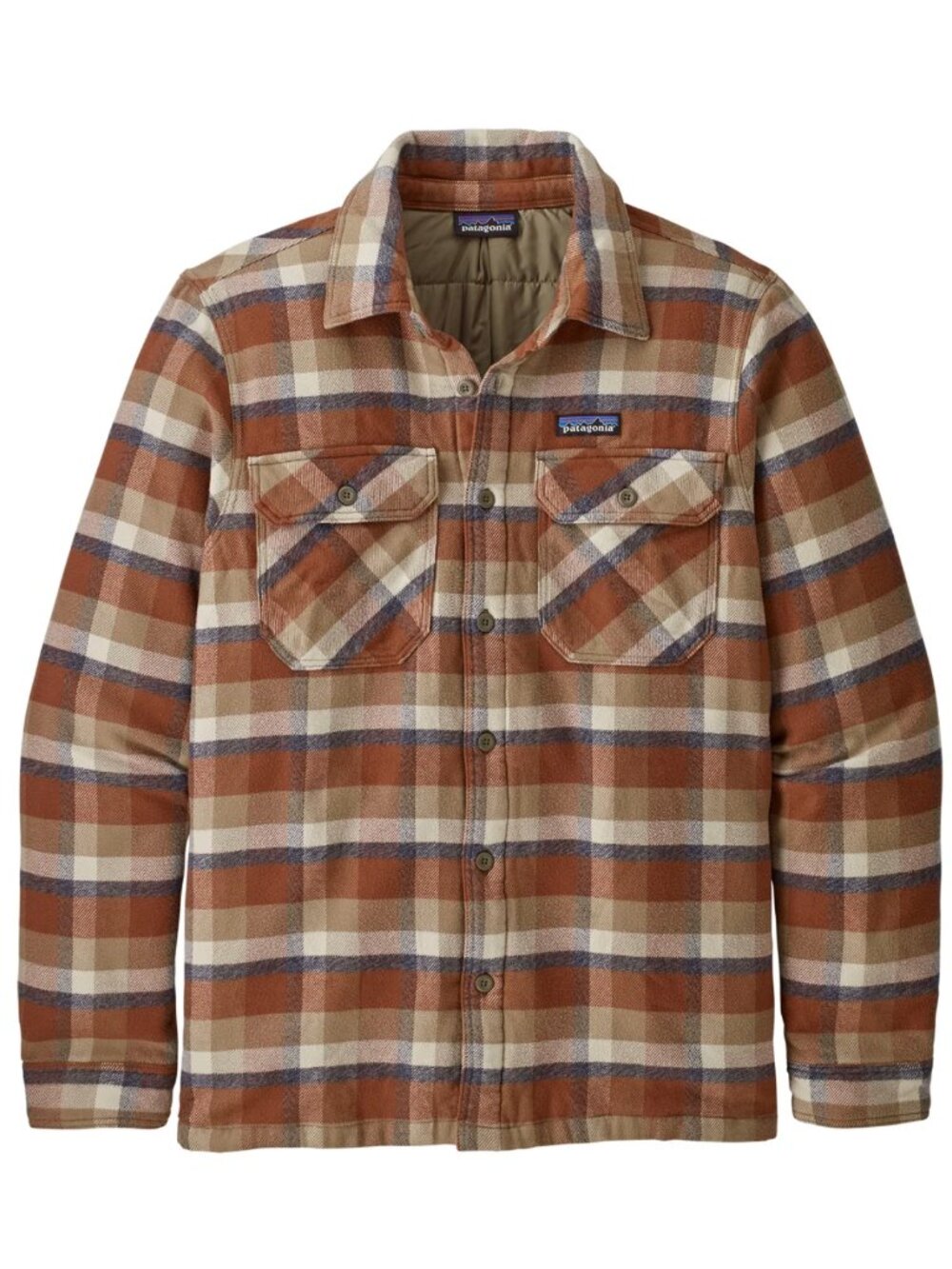 Patagonia Men's Insulated Fjord Flannel Jacket Observer Mojave Khaki Large NWOT